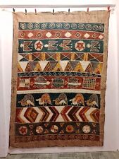 Vintage Beautiful Hand Painted African Pictorial Textile Wall Hanging 212×150 Cm picture