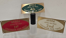 Vintage AVSCA 1961, 1962, 1964 Auto Dash Plaque Southern Tier Tour, Lot of 3 picture