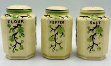 Vintage Japanese Moriyama  Ceramic Sugar & Pepper & Flour Shakers picture