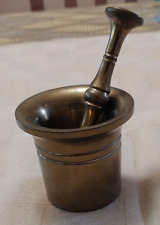 Vintage Heavy Brass/Bronze (?) Small Apothecary Pharmacy Mortar & Pestle picture