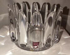Vintage Orrefors Jan Johasson Sweden Fleur Cut Clear Crystal Candy Dish Bowl Fun picture