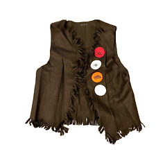 YMCA Menominee Algonquin Nation Park Ridge Y Indian Guides Fringed Patch Vest picture