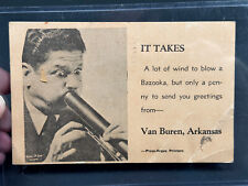 RARE 1930's Bob Burns Van Buren Arkansas AR Postcard Press-Argus picture