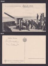 Vintage postcard, 15 cm gun in firing position WWI picture