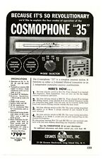 QST Ham Radio Mag. Ad COSMOPHONE 35 + Review Article (6/58) picture