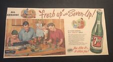 1950’s Seven Up 7-Up Soda Drink Child Play Train Newspaper Comic Ad picture
