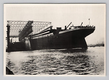 Postcard 4x6 1911 RMS Titanic Ship Launching White Star Line Reprint 1988 picture