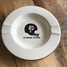 Vintage NFL Pittsburgh Steelers Football Round Ashtray 5 1/4” Rare Mancave picture