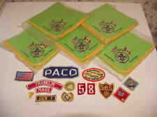 Boy Cub Scout Patches Chief 5 Neckerchief Slide Wolf Bobcat Revell Paco Flag NJ picture