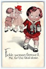1913 Little Sweetheart Fickle Woman Farewell Castor Oil Benge WA Posted Postcard picture