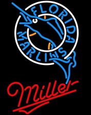 Miami Marlins Miller Beer Neon Sign 24x20 Bar Pub Cave Restaurant Wall Decor picture