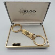 Vintage ELCO Gold Electro Plated Keychain With Detachable Ends Engravable NEW picture