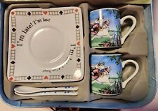 Paul Cardew Alice In Wonderland Tea Party Set Cups Saucers Spoons Carry Case '11 picture