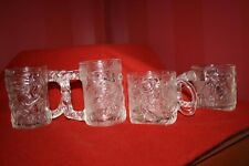 Vintage 1995 McDonald's 3D BATMAN FOREVER Joker Glass Mugs Cups Complete Set 4  picture