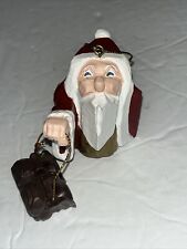 Vintage Barefoot Santa  Clause ornament, Holding Boots picture