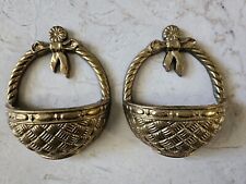 Homco VINTAGE Home Interiors Wall Decor Pair Baskets Gold Color MCM Good Paint picture