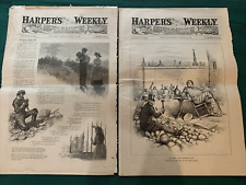 (2) 1884 Issues HARPER'S WEEKLY March 22 & 29 Wall Street /Prison Labor  [12-8 picture