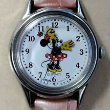 Vintage Minnie Mouse Watch with Pink Leather Band Disney Classic picture