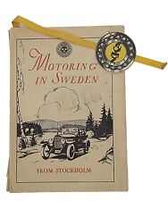 1923 Vintage Motoring in Sweden W/Foldout Map Royal Automobile Club Tour Booklet picture