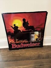 VINTAGE BUDWEISER BASS FISHING PUB SIGN BAR TAVERN 1984 NO LIGHT, PICURE ONLY picture