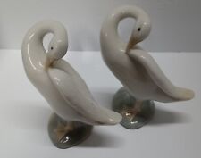 Vintage Lot Of 2 Lladro Long Neck Swan Goose Preening Figurines From Spain 1977. picture