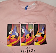 🪄🪄 Disney  Mickey Sorcerer Vintage Look Fantasia Sweatshirt Pink XS NEW  🪄🪄 picture