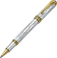 Xezo Maestro White Mother of Pearl Rollerball Pen, Fine Point. 18k Gold Plated picture