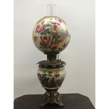 Antique Victorian Hand Painted Harbor Scene Gone With The Wind Lamp GWTW picture
