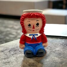 Vintage Raggedy Andy Hard Plastic Coin Bank Money Bobbs Merrill Collectible picture