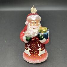 Old World Christmas Santa with Moon and Stars Red Robe Glass Ornament 5