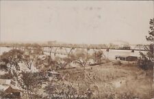 Arkansas River Bridge Steam Train, Tulsa, Oklahoma c1900s RPPC Photo Postcard picture