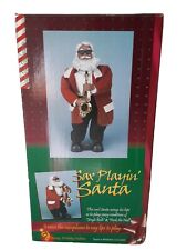 Vintage Gemmy Saxophone Playing Santa Christmas 2000 Music Animatronic NEW NOS picture