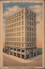 1948 Waterloo,IA Peoples Savings Bank Black Hawk County Iowa Linen Postcard picture