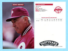 1989 Tastykake Phillies Postcard # 4 Denis Menke  Box 710 picture