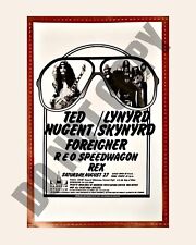 1977 Ted Nugent Lynyrd Skynyrd Concert Anaheim Stadium Magazine Ad 8x10 Photo picture