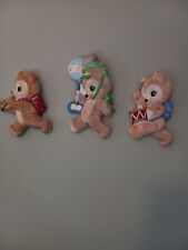 Childs room Ceramic wall hanging marching bears.. handpainted set of 3 picture