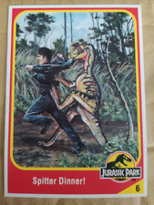 1993 Kenner Jurassic Park Trading Card Spitter Dinner Dilophosaurus #6 picture