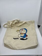 Vintage Doraemon Tote Bag Reusable Canvas Whistling Cat Japan Import picture