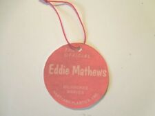 1950's 60's Eddie Mathews Hartland Baseball  figure custom  Hang Tag  picture