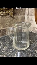 Vintage 1930’s, C Handle Ribbed Glass Syrup Dispenser  picture