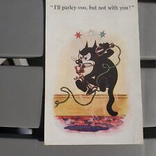 VINTAGE 1920s Felix the Comic Film Cat Postcard Posted P ARLEY VOO 29 picture