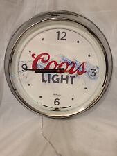 Coors Light beer logo neon wall clock picture