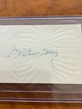 W.H. Bill Terry signed index card Blue Fountain Pen picture