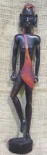 Vintage Hand Carved Wood Massai Warrior Soldier Guard Sculpture Figurine 16