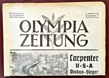 JESSE OWENS 1936 BERLIN OLYMPICS NEWSPAPER GERMAN Original  RARE picture