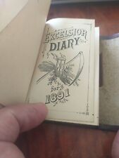 Rare Antique Excelsior Handwritten Diary 1891 Pristine picture