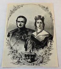1877 magazine engraving~ QUEEN VICTORIA AND PRINCE ALBERT picture