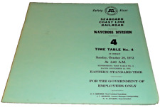 OCTOBER 1972 SCL SEABOARD COAST LINE WAYCROSS DIVISION EMPLOYEE TIMETABLE #4 picture