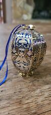 VMFA Fabergé Imperial Tsarevich Brass Egg Ornament Blue Gold Laser Cut 3 In picture