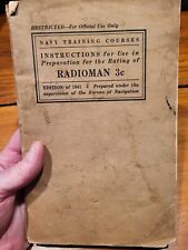 WWII 1941 United States Navy Training Course Electricians Mate 3c HandBook picture